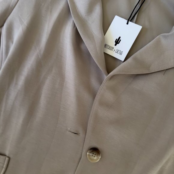 NWT Natasha Lightweight Pocketed Blazer Taupe XS - Picture 3 of 5